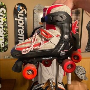 Youth Schwinn Roller Skates V Challenge Series Adjustable, White/red
